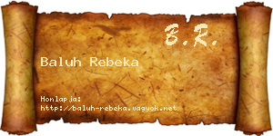 Baluh Rebeka névjegykártya